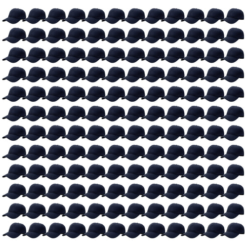 144-Pack Baseball Dad Cap Velcro Strap Adjustable Size - Navy