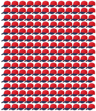 Load image into Gallery viewer, 144-Pack Baseball Dad Cap Velcro Strap Adjustable Size - Red/Navy