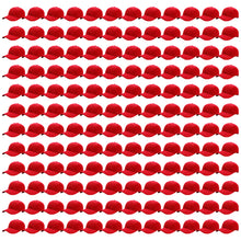 Load image into Gallery viewer, 144-Pack Baseball Dad Cap Velcro Strap Adjustable Size - Red
