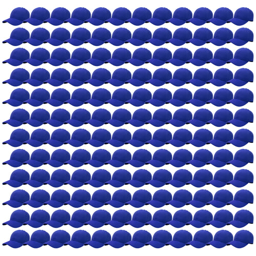 144-Pack Baseball Dad Cap Velcro Strap Adjustable Size - Royal Blue