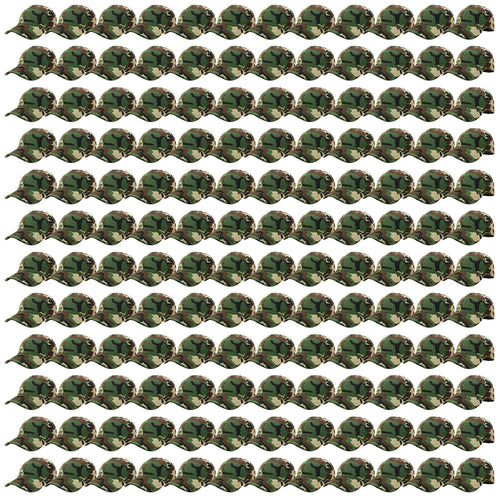 144-Pack Baseball Dad Cap Velcro Strap Adjustable Size - Woodland