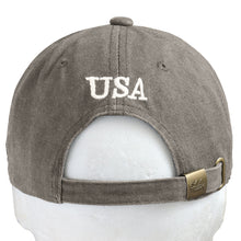 Load image into Gallery viewer, USA Flag Embroidered Baseball Cap - Gray