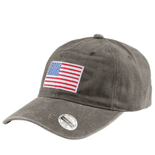 Load image into Gallery viewer, USA Flag Embroidered Baseball Cap - Gray