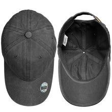 Load image into Gallery viewer, Pre-Washed Cotton Baseball Cap - Black