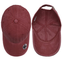 Load image into Gallery viewer, Pre-Washed Cotton Baseball Cap - Burgundy