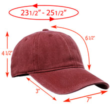 Load image into Gallery viewer, Pre-Washed Cotton Baseball Cap - Burgundy