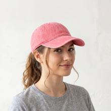 Load image into Gallery viewer, Pre-Washed Cotton Baseball Cap - Pink