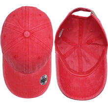 Load image into Gallery viewer, Pre-Washed Cotton Baseball Cap - Red