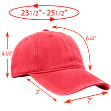 Load image into Gallery viewer, Pre-Washed Cotton Baseball Cap - Red
