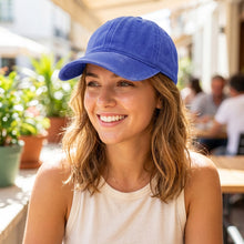 Load image into Gallery viewer, Pre-Washed Cotton Baseball Cap - Royal Blue