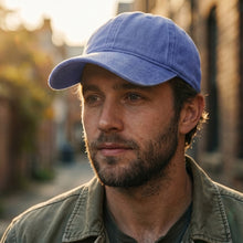 Load image into Gallery viewer, Pre-Washed Cotton Baseball Cap - Sky Blue