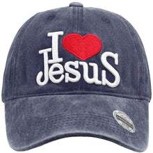 Load image into Gallery viewer, I Love Jesus Baseball Cap - Navy