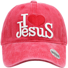 Load image into Gallery viewer, I Love Jesus Baseball Cap - Red