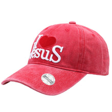 Load image into Gallery viewer, I Love Jesus Baseball Cap - Red