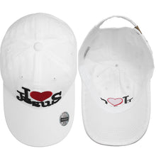 Load image into Gallery viewer, I Love Jesus Baseball Cap - White