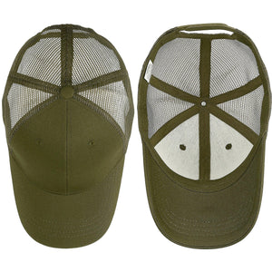 6 Panel Trucker Hat - Army Green