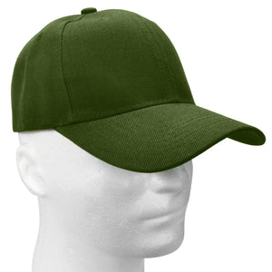 12-Pack Baseball Dad Cap Velcro Strap Adjustable Size - Army Green