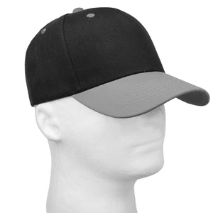 144-Pack Baseball Dad Cap Velcro Strap Adjustable Size - Black/Gray