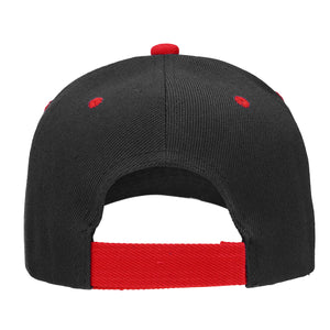 12-Pack Baseball Dad Cap Velcro Strap Adjustable Size - Black/Red
