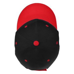 144-Pack Baseball Dad Cap Velcro Strap Adjustable Size - Black/Red