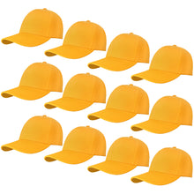 Load image into Gallery viewer, 12-Pack Baseball Dad Cap Velcro Strap Adjustable Size - Gold