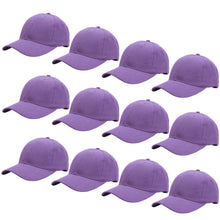 Load image into Gallery viewer, 12-Pack Baseball Dad Cap Velcro Strap Adjustable Size - Lavender