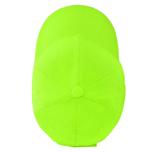 144-Pack Baseball Dad Cap Velcro Strap Adjustable Size - Neon Green