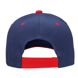 144-Pack Baseball Dad Cap Velcro Strap Adjustable Size - Navy/Red