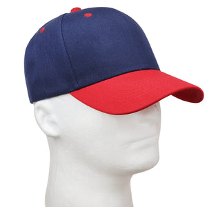 144-Pack Baseball Dad Cap Velcro Strap Adjustable Size - Navy/Red
