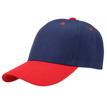 Load image into Gallery viewer, 12-Pack Baseball Dad Cap Velcro Strap Adjustable Size - Navy/Red
