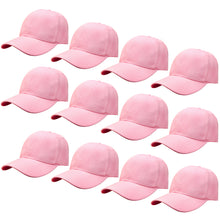 Load image into Gallery viewer, 12-Pack Baseball Dad Cap Velcro Strap Adjustable Size - Pink