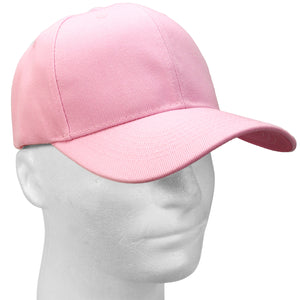 144-Pack Baseball Dad Cap Velcro Strap Adjustable Size - Pink