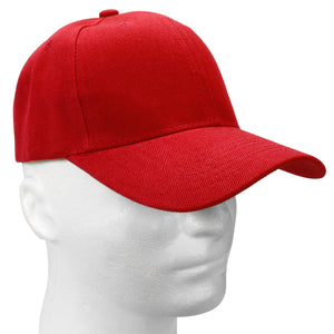 144-Pack Baseball Dad Cap Velcro Strap Adjustable Size - Red