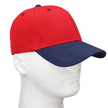 Load image into Gallery viewer, 12-Pack Baseball Dad Cap Velcro Strap Adjustable Size - Red/Navy