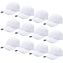 Load image into Gallery viewer, 12-Pack Baseball Dad Cap Velcro Strap Adjustable Size - White
