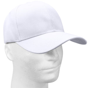 144-Pack Baseball Dad Cap Velcro Strap Adjustable Size - White