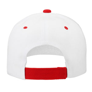 144-Pack Baseball Dad Cap Velcro Strap Adjustable Size - White/Red