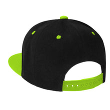 Load image into Gallery viewer, Hip Hop Style Snapback Hat Flat Bill Adjustable Size - Black/NeonGreen