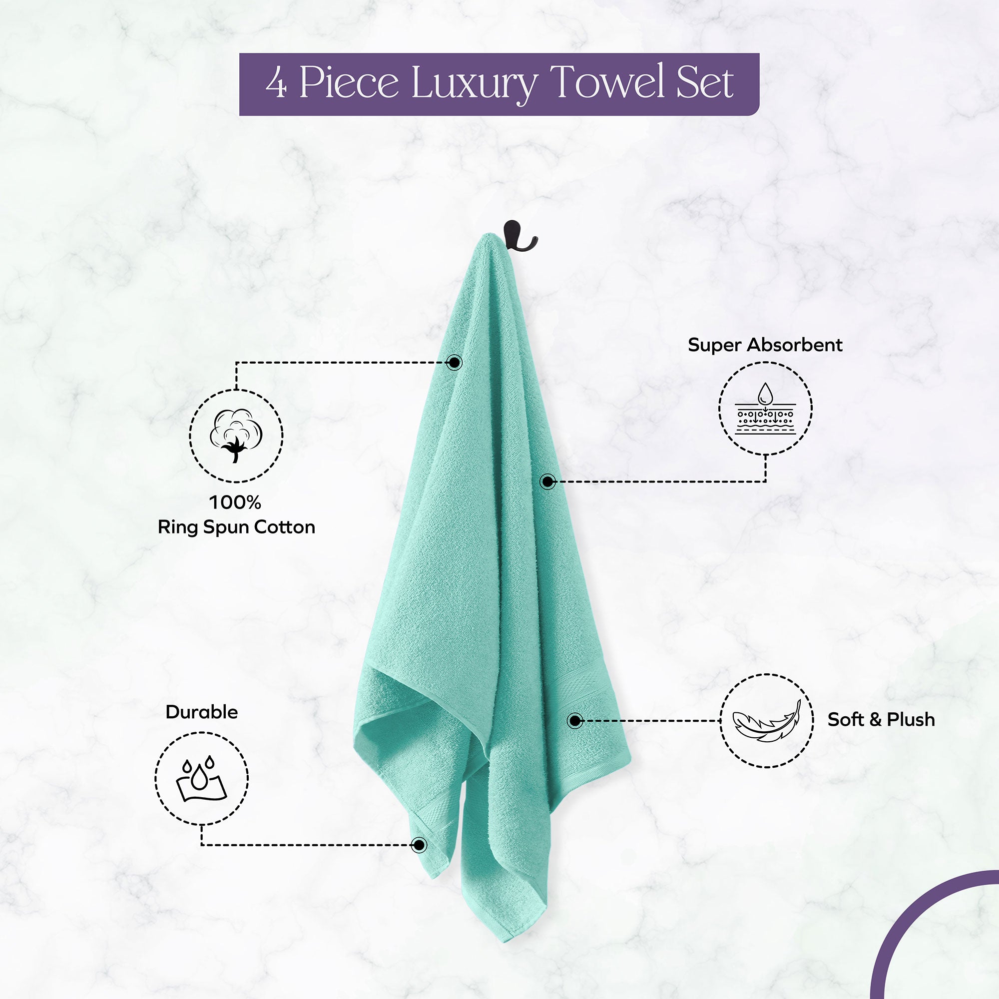 Super-Plush 4-Piece Bath Towel Set