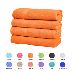 Falari 4-Pack Bath Towel 27x54 - Orange