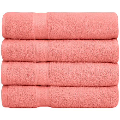 Falari 4-Pack Bath Towel 27x54 - Peach