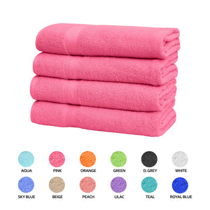 Falari 4-Pack Bath Towel 27x54 - Pink