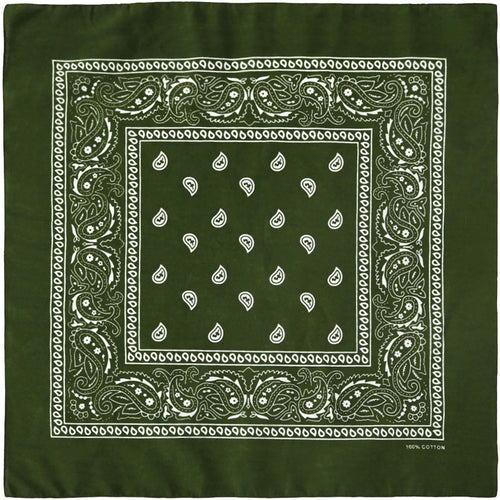 12-Pack Bandana Headband - Olive Green