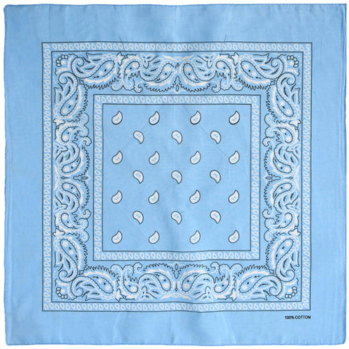 12-Pack Bandana Headband - Sky Blue