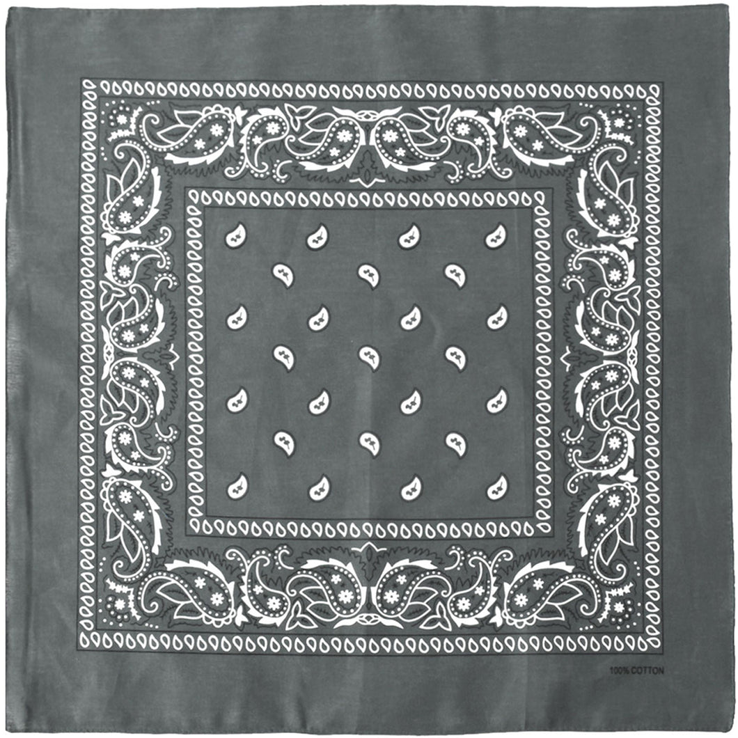 12-Pack Bandana Headband - Dark Gray