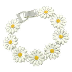 Daisy Flower Magnetic Closured Bracelet