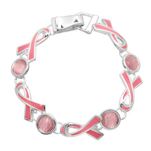 Load image into Gallery viewer, Pink Ribbon Theme Magnetic Closured Bracelet