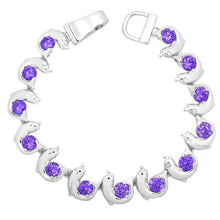 Load image into Gallery viewer, Purple Dolphin Magnetic Closured Bracelet