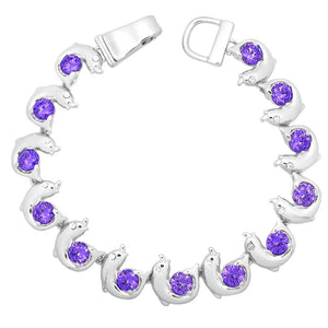 Purple Dolphin Magnetic Closured Bracelet