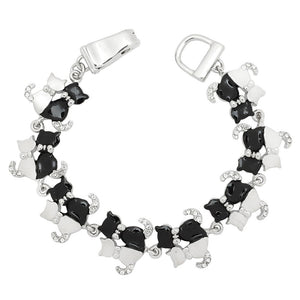 Black & White Cat Magnetic Closured Bracelet